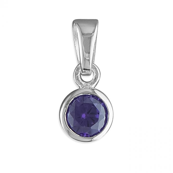 Sterling Silver February Birthstone Pendant With Sterling Silver 18” Chain Jewellery From 4499